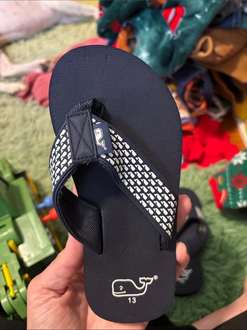 Little Boys Vineyard Vine Navy Flip Flops